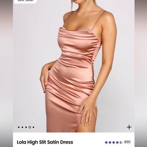 Windsor Lola High Slit Satin Dress